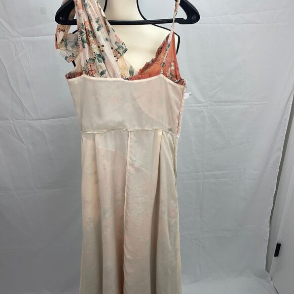 Anthropologie Asymmetrical Floral Dress - Orange and Gray - Picture 6 of 6